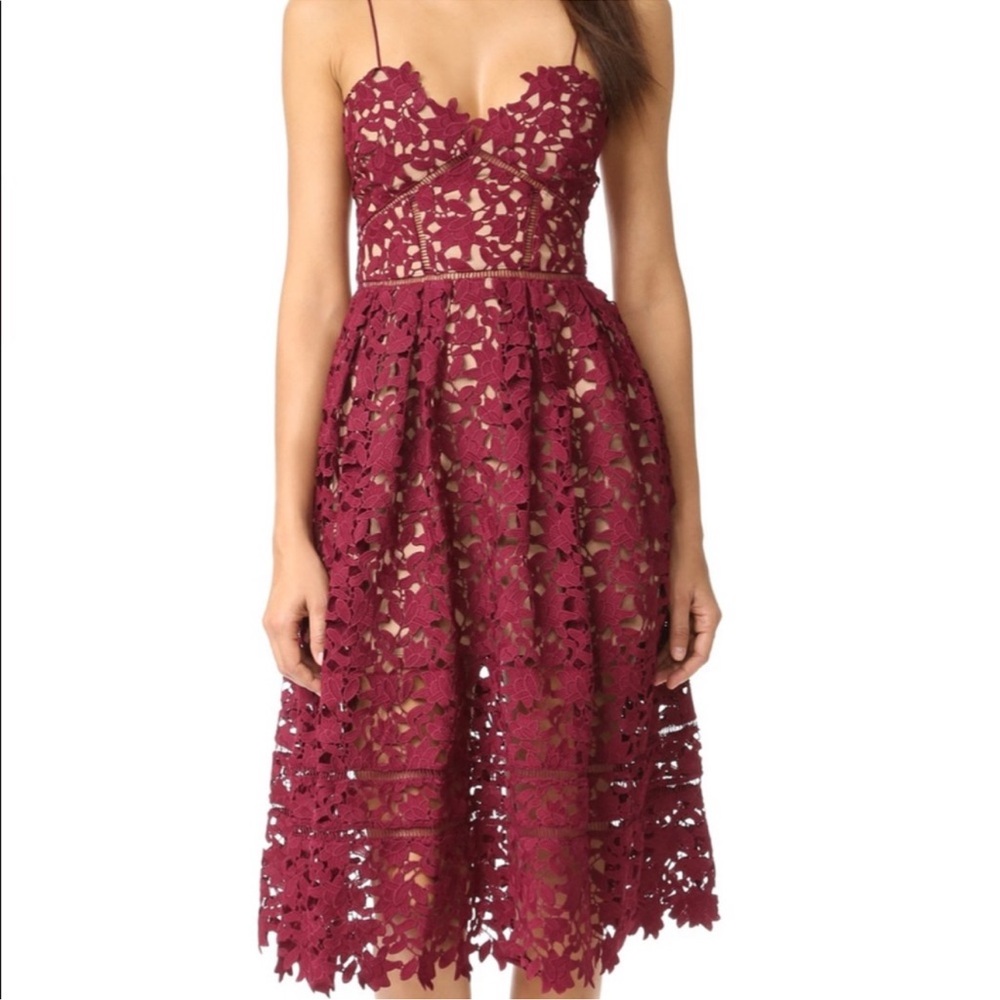 Self Portrait | Azalea Dress, Burgundy
